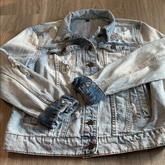 Kut from the Kloth Jackets & Blazers - Kut from the Kloth Light Blue Distressed Jean Jacket